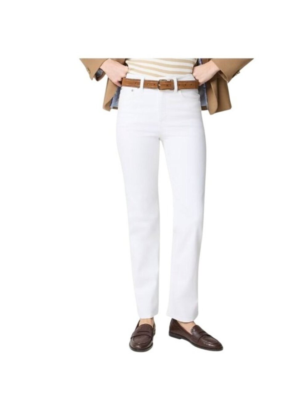 NWT J.Crew Factory Tall Mid-Rise Straight Jean 31T White All-Day Stretch CQ554